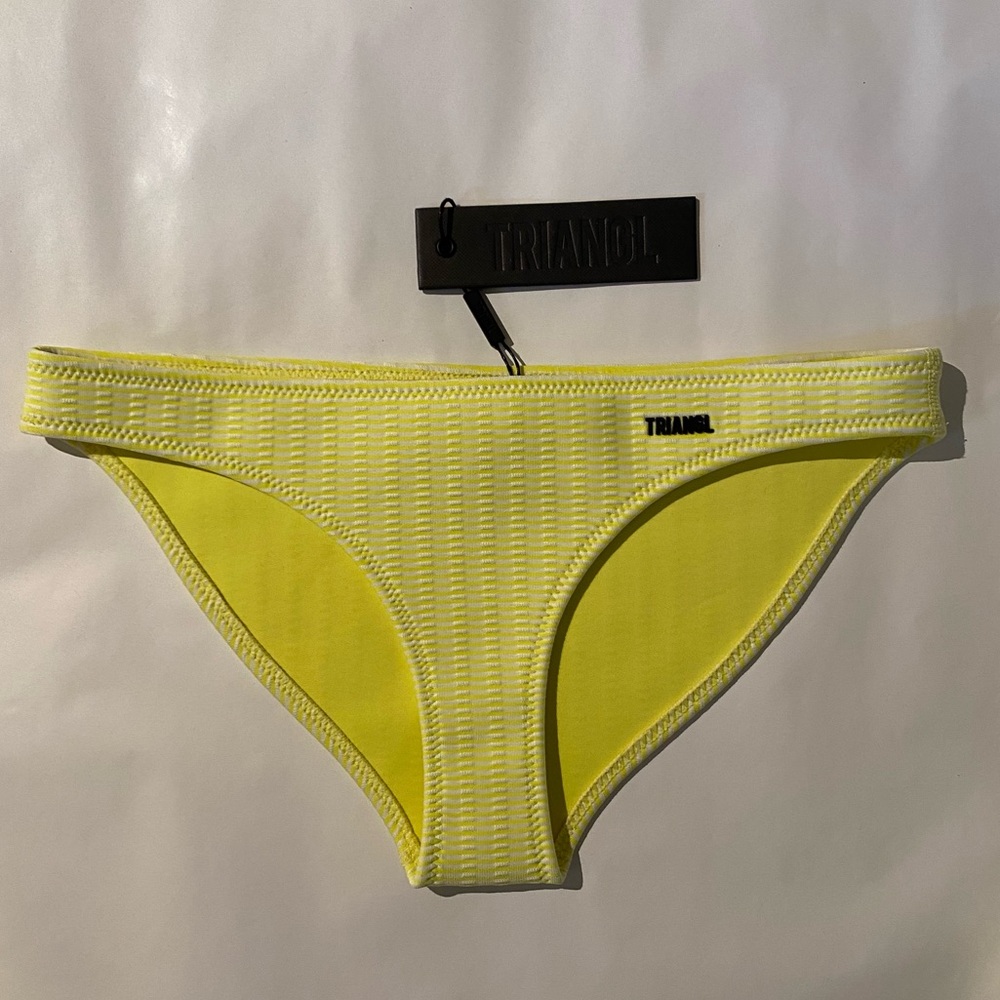 Triangl Bikini Bottoms - Yellow with 3D pattern (full coverage)